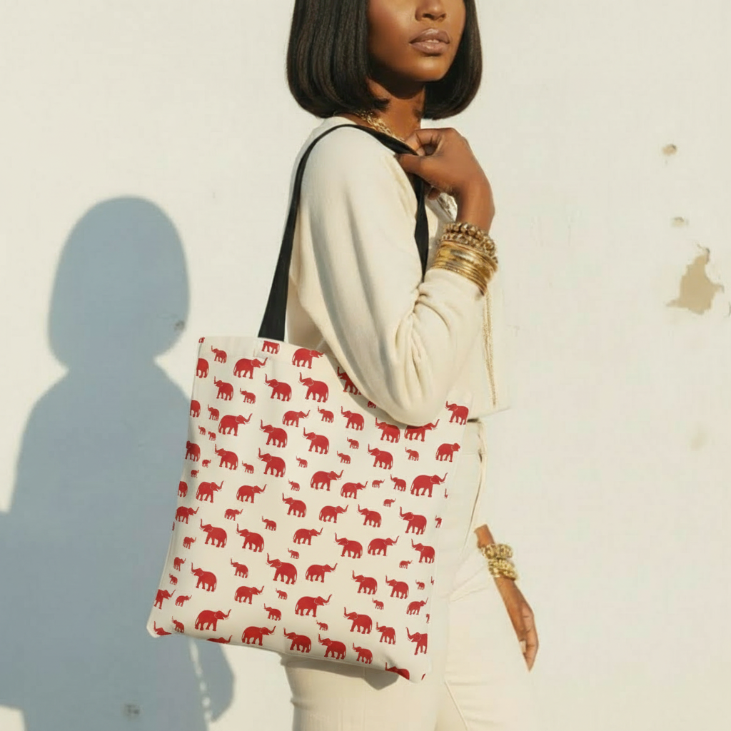 Red Elephant Tote Bag