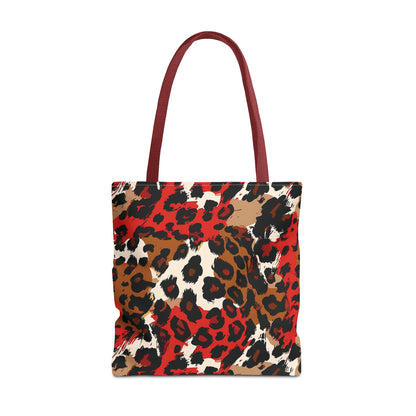 Crimson Leopard Tote Bag
